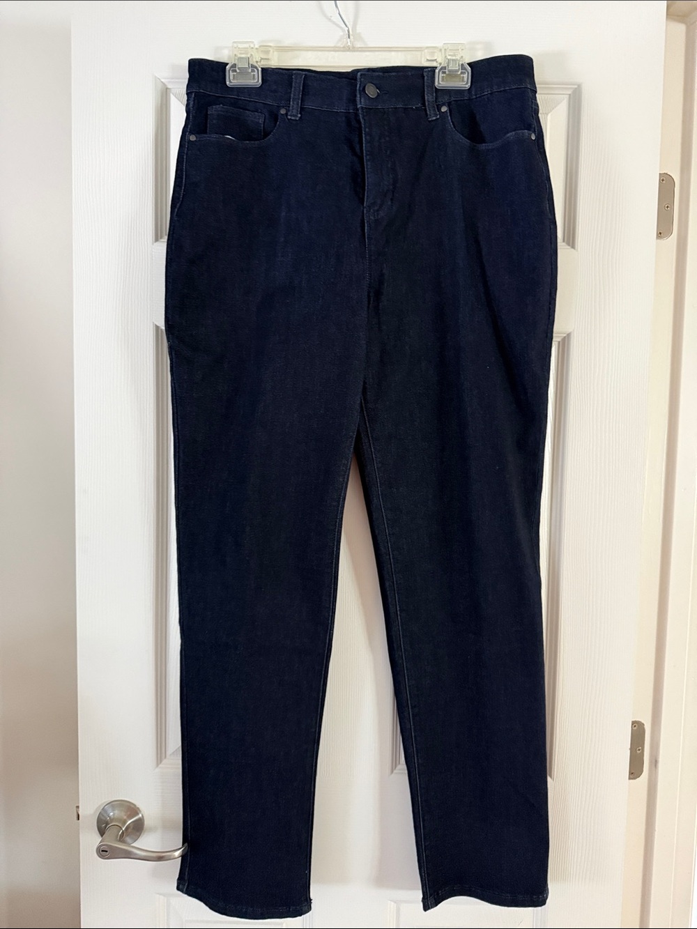 High waist Dark Indigo Straight-Leg Women's Jeans by Croft & Barrow